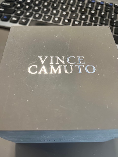 Vince Camuto Quartz Dress Navy PU Leather Two-Tone Metal Alloy Watch
