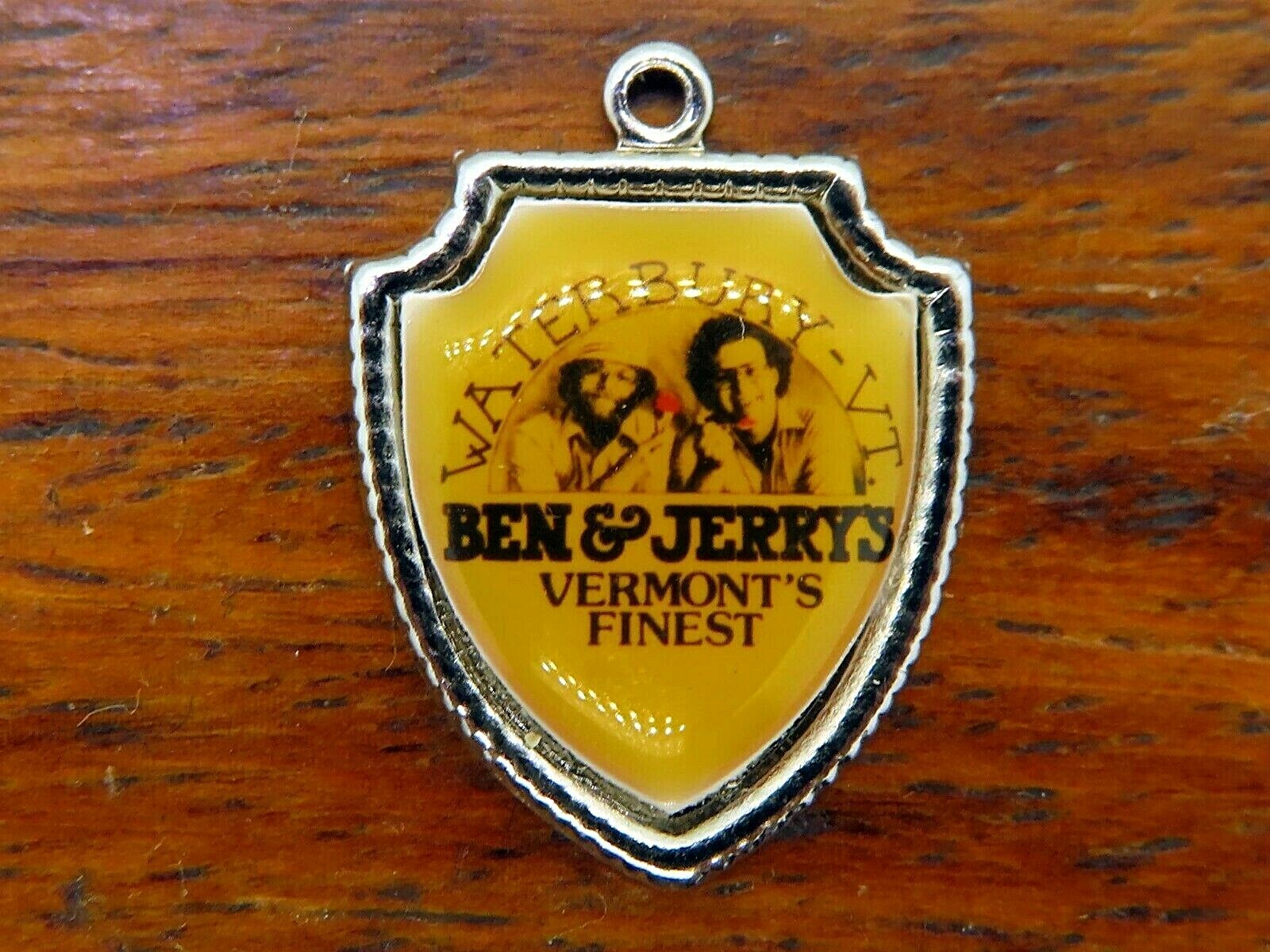 Vintage silver BEN & JERRY’S WATERBURY VERMONT FINEST TRAVEL SHIELD charm 42-31