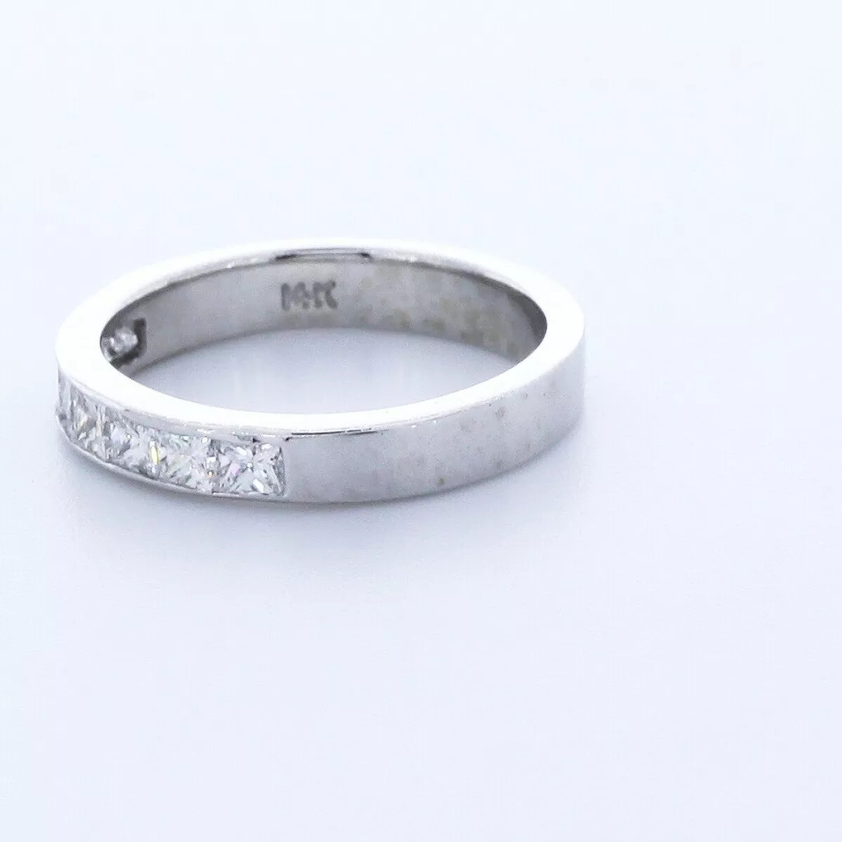 Classic Wedding Band 14K White Gold 1.60 Carat Princess Lab-Grown Diamond D VVS1