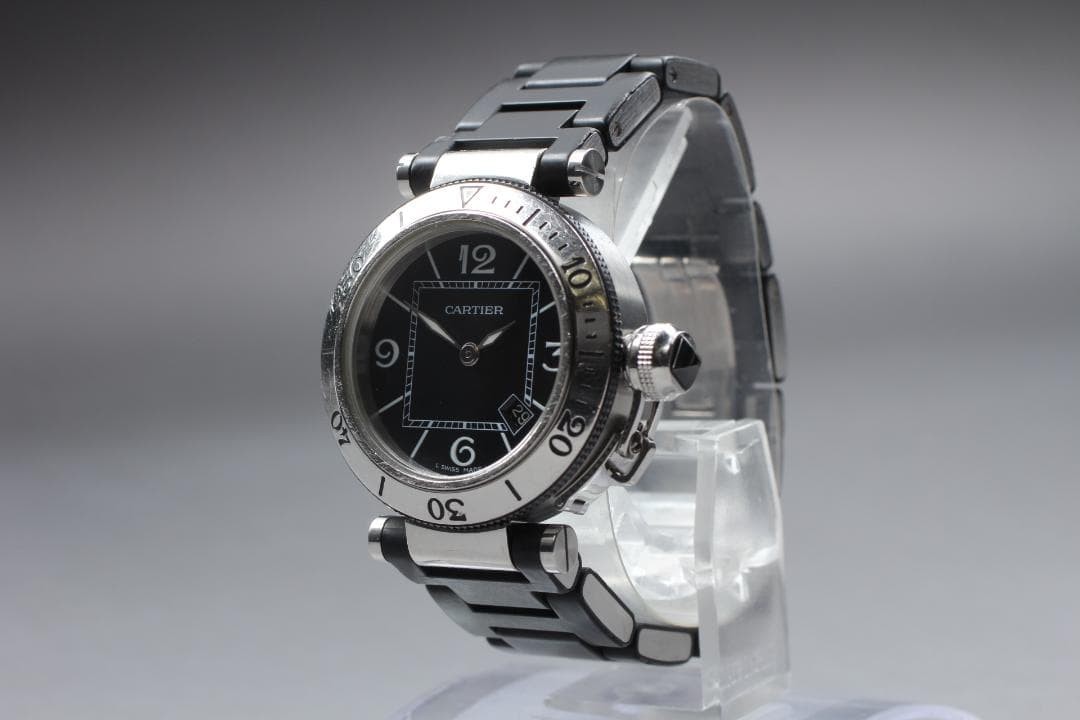 Cartier Pasha Seatimer Watch W3140003 Black Dial