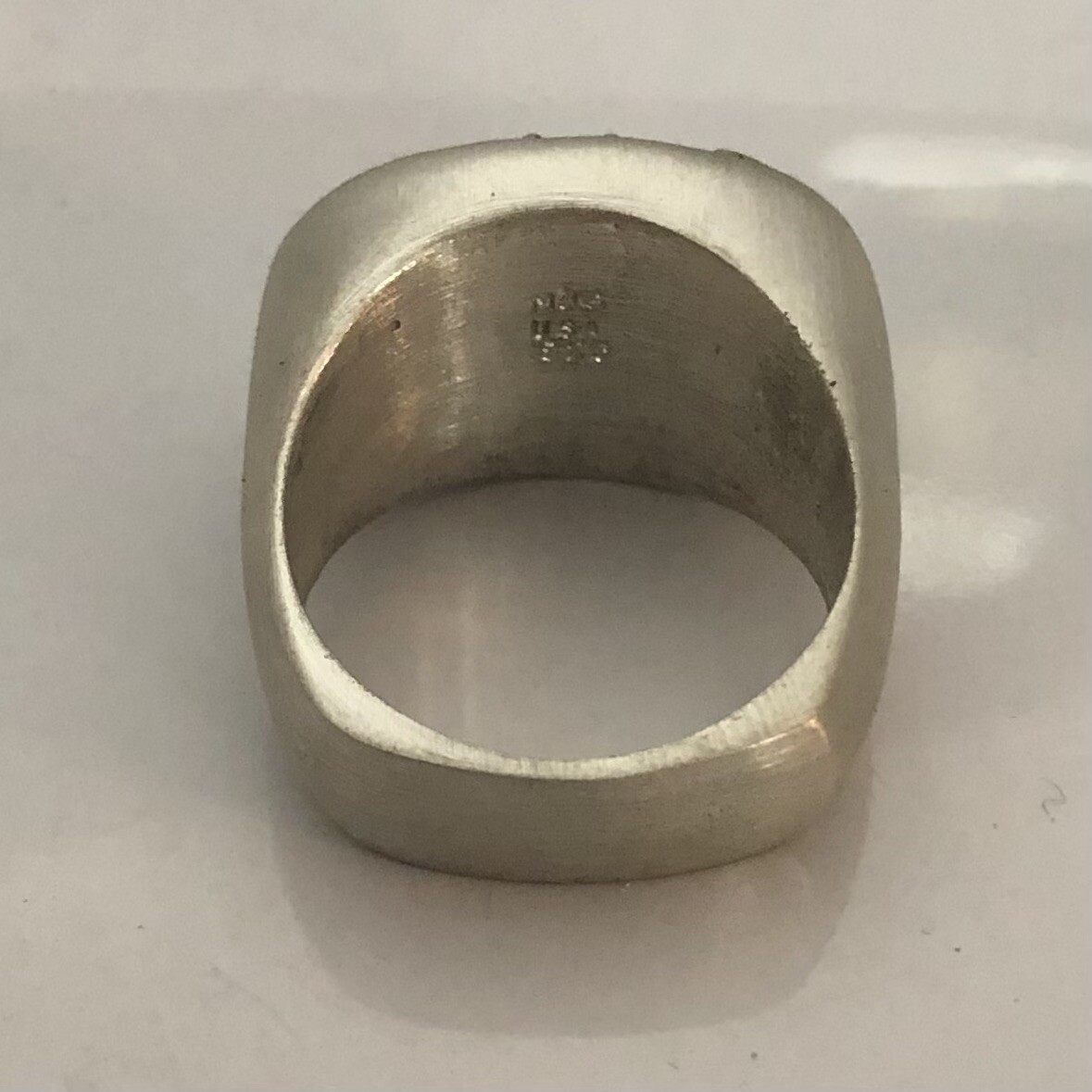 MJG STERLING SILVER OVAL BATMAN RING. STARTS AT SIZE 10