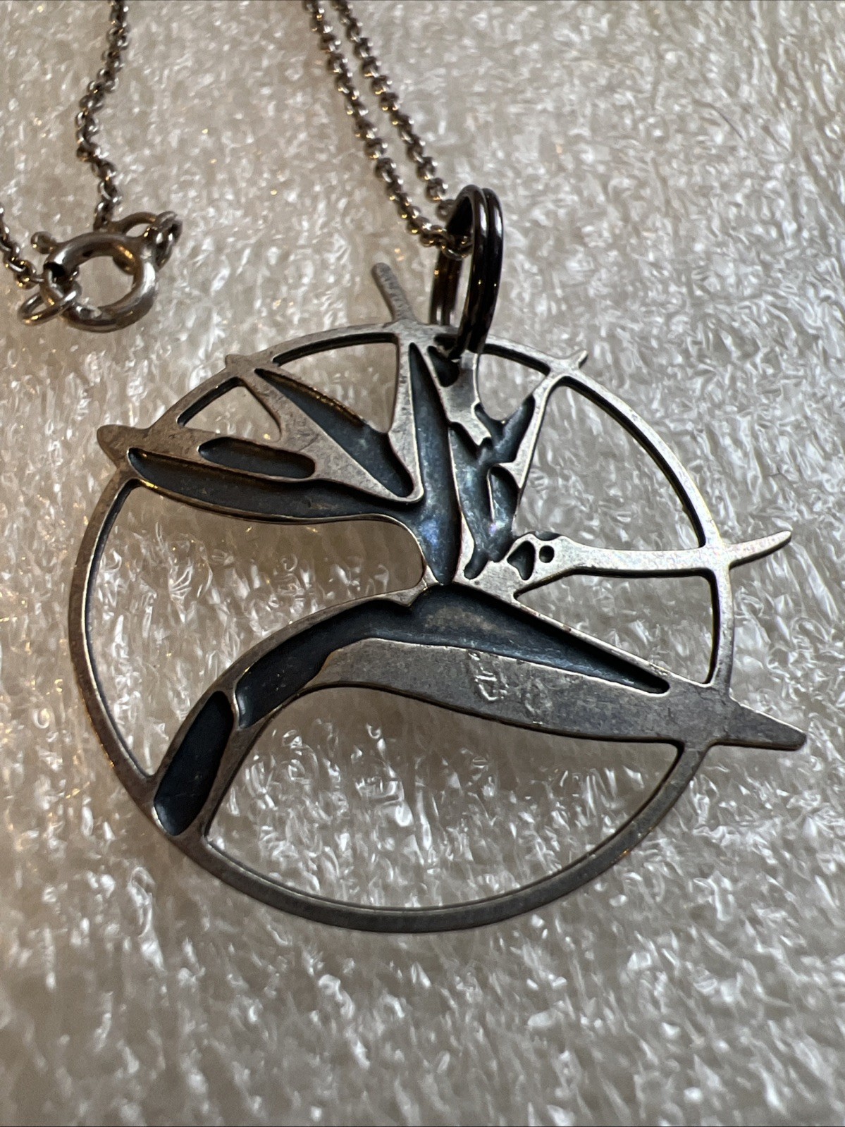 Scandinavian Karasjok Kirsti Gulsrud Swedish Sterling Silver Pendant Necklace