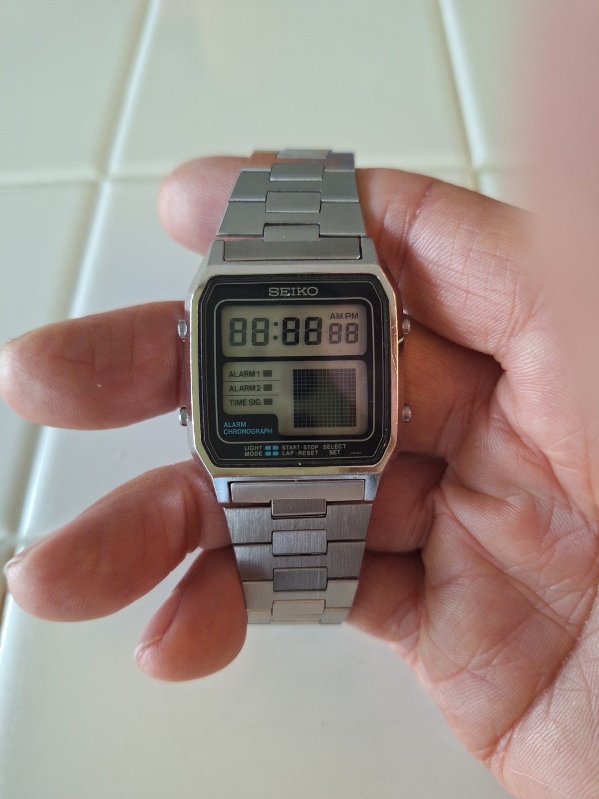 Vintage Rare 1981 Seiko D138-4010 Running Man Mens Watch Nice!!!