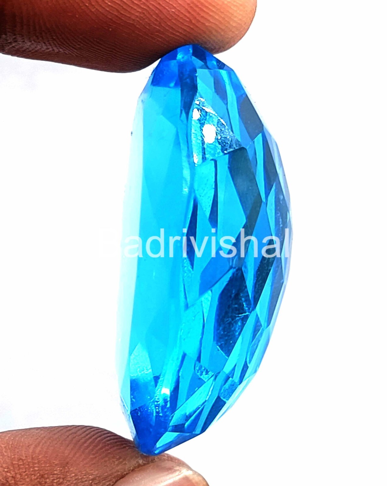Sky-Blue London Topaz 112 Ct Oval Cut Lab-Created Certified Loose Gemstone 4JUE