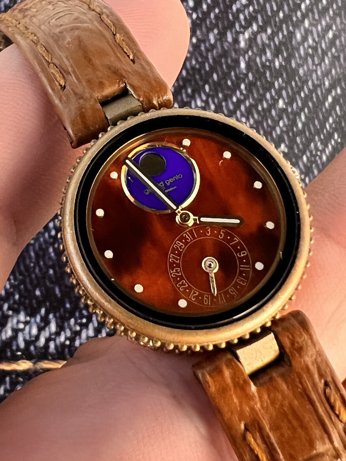 Gerald Genta Gefica Lady Ref.2939.7 Case Gold Plated 26mm Original Strap/ Deplo