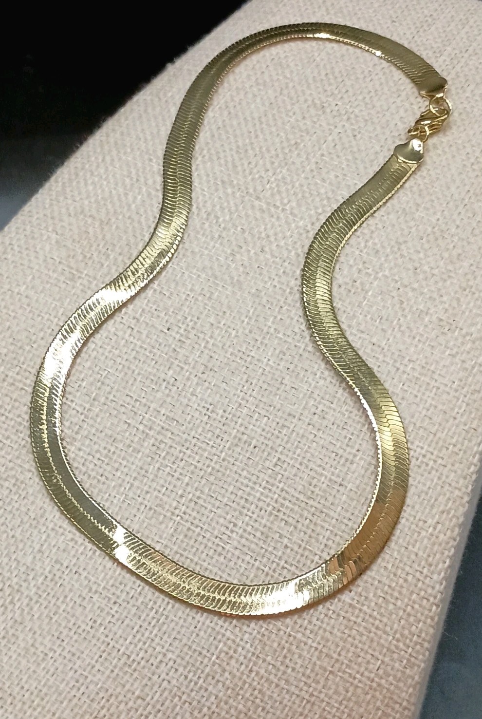 Gold Plated Herringbone Snake Chain 17″ Wide Flat