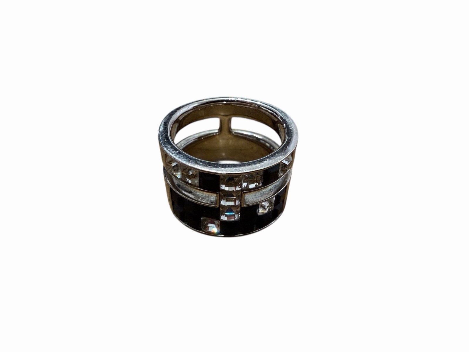 Atelier Swarovski by Viktor & Rolf Crystal and Onyx Ring Size 5.25