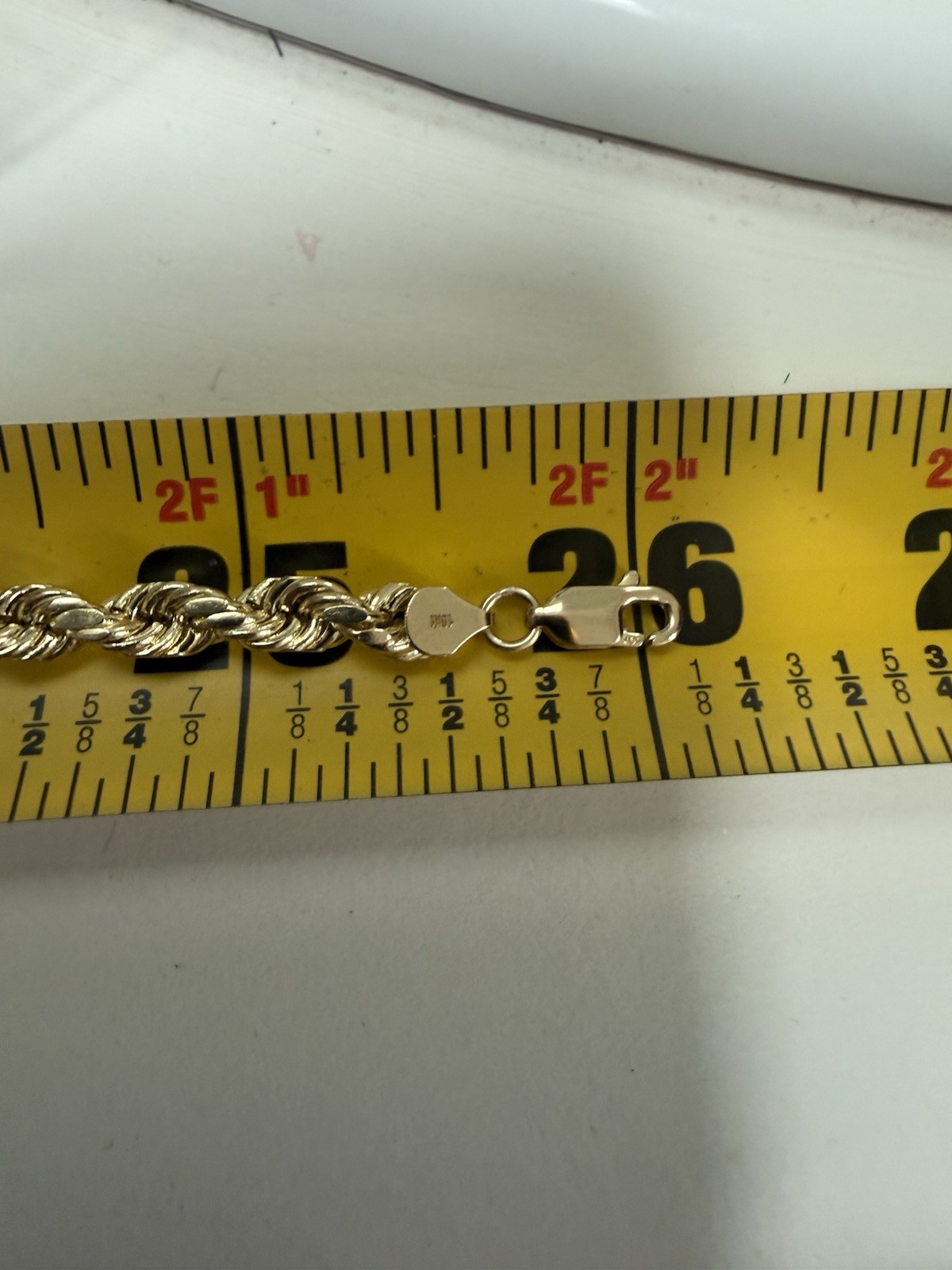 10kt Yellow Gold rope Chain Necklace 5mm 24” Inch New 12.02 Grams Stamped
