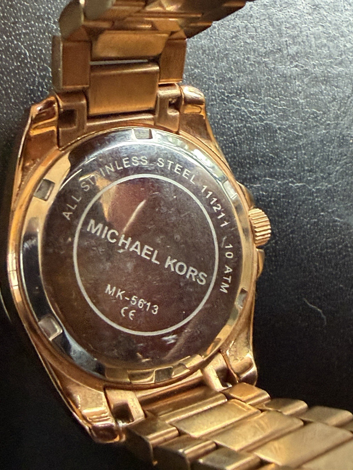 Michael Kors Rose Gold Stainless Quartz Chronograph Watch, Crystal Bezel 100m