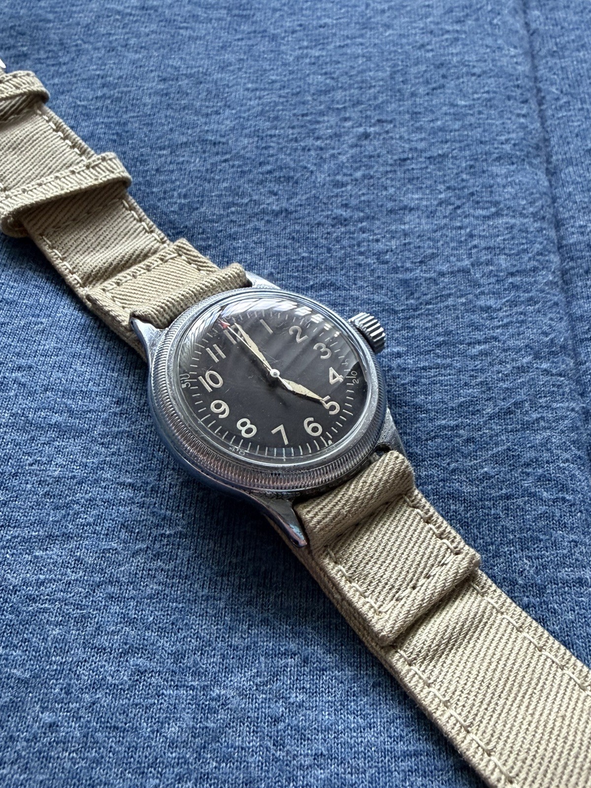 1945 Elgin A-11 Hack Grade 539 16 Jewels US Military Issued Wristwatch
