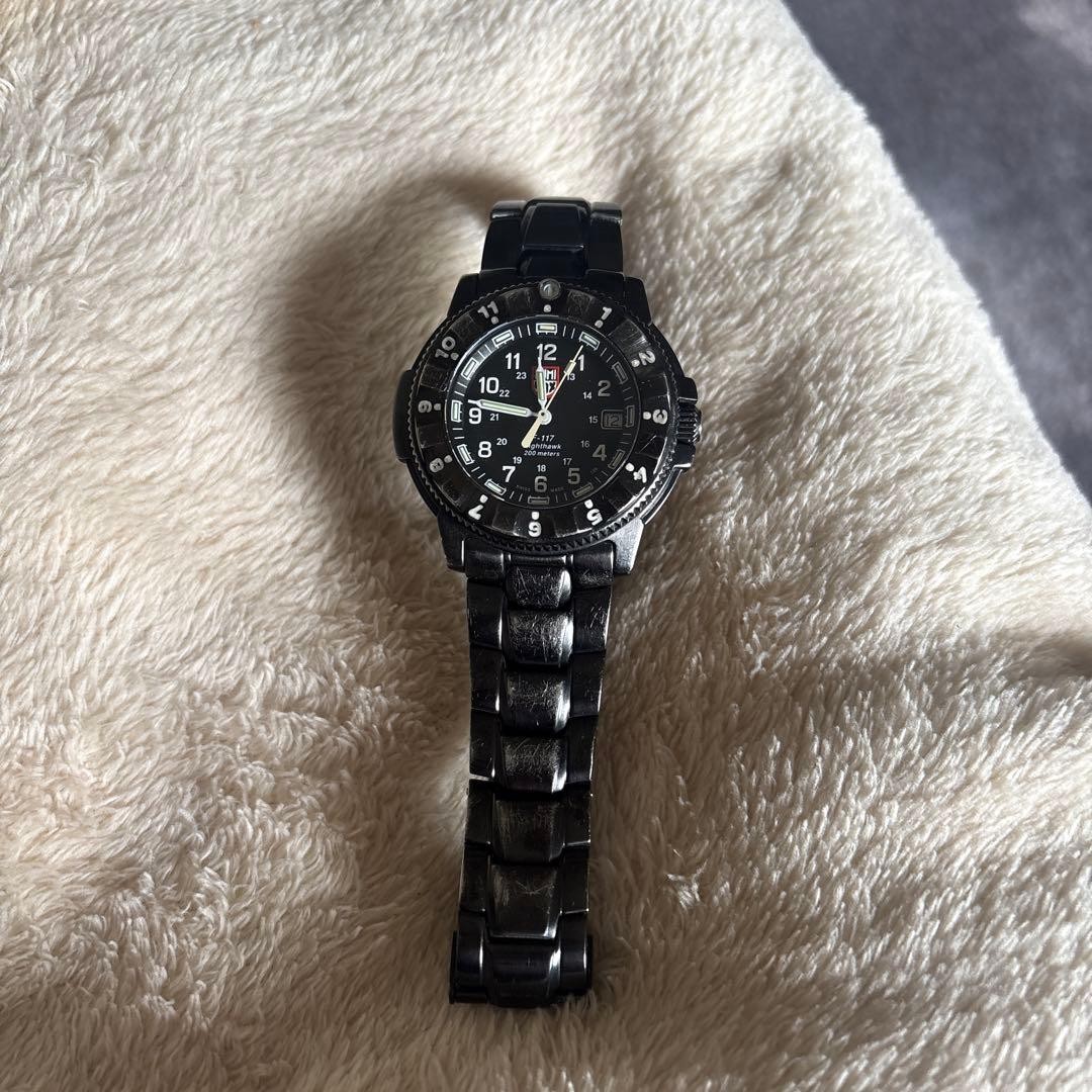 LUMINOX F 117 NIGHTHAWK 200m Black Working Condition