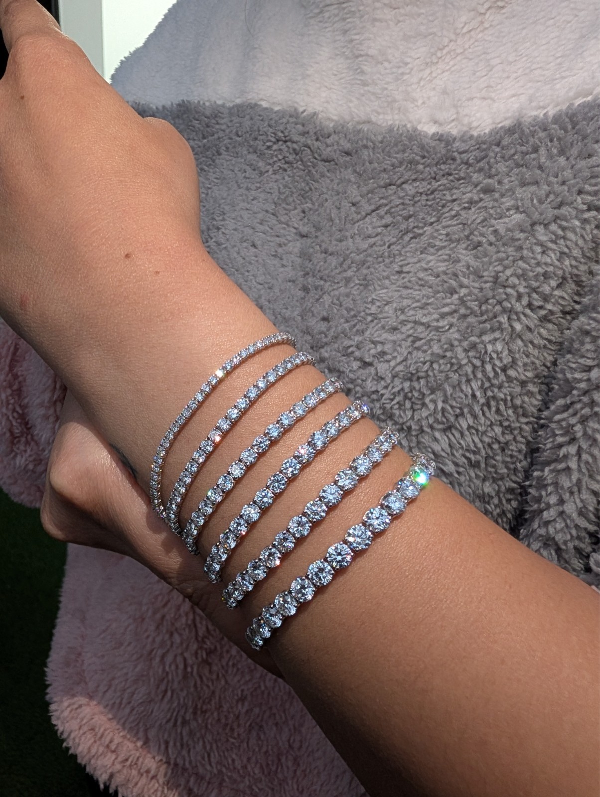 3CT – 15CT Lab Grown Diamond Tennis Bracelet – 14K Gold – Round – Sleek Style