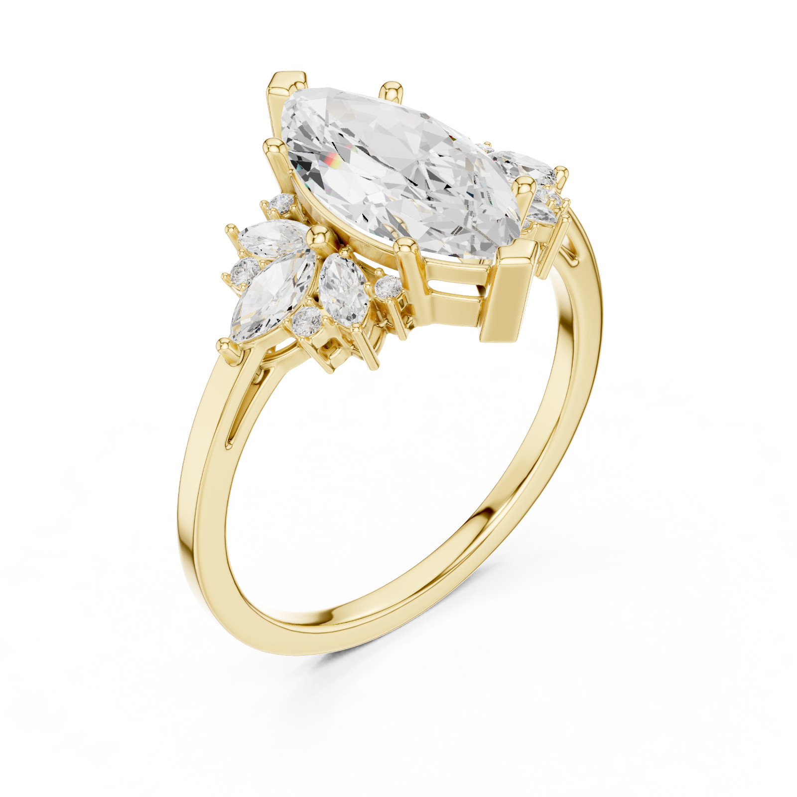 TCW 1.80 Ct Lab Grown Diamond Ring Elegance Women Anniversary 14K Gold Over