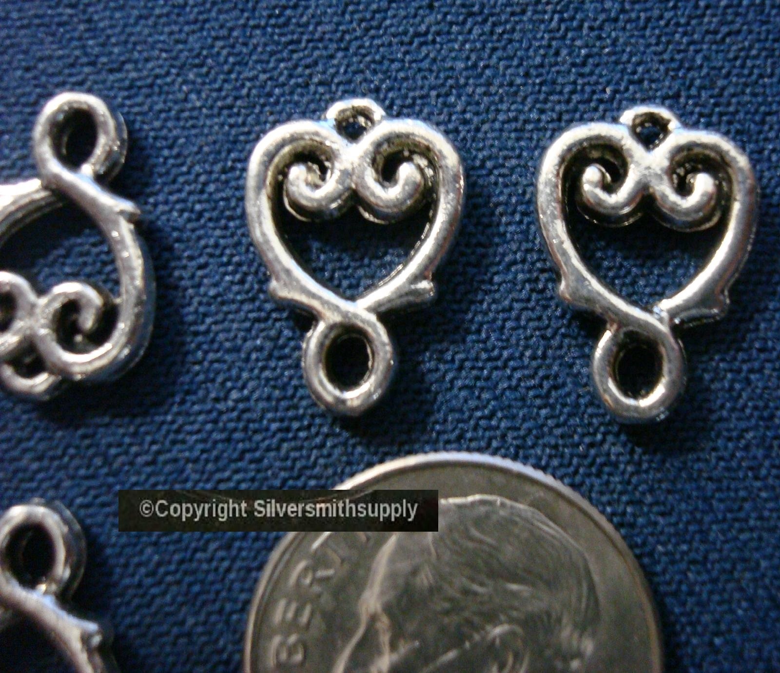 Victorian jewelry style 14x10mm links antique silver plated zinc 5 pcs fpl005