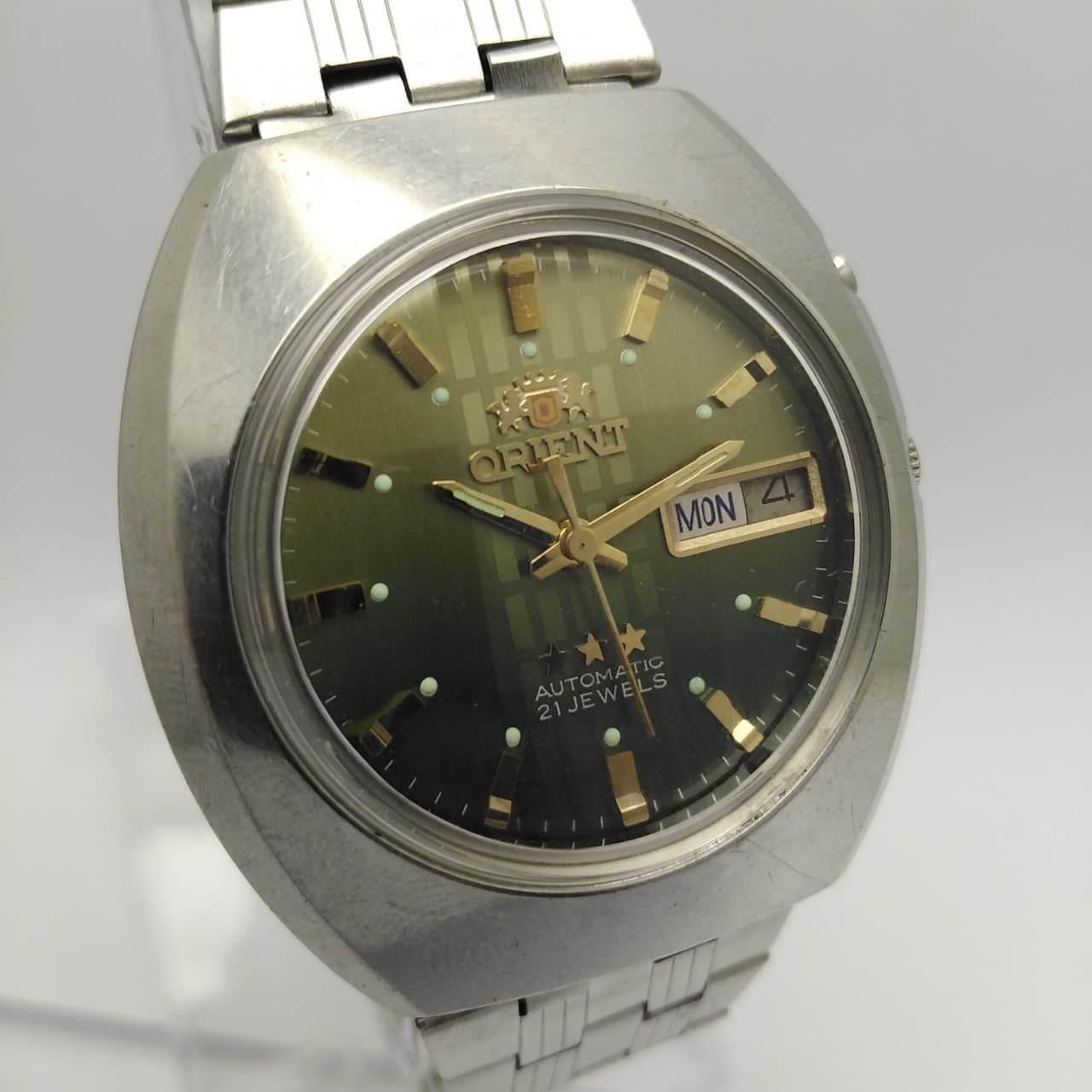 Orient 3 Star Automatic AJ469603-6J Two Tone Dial Green Vintage Men’s Watch