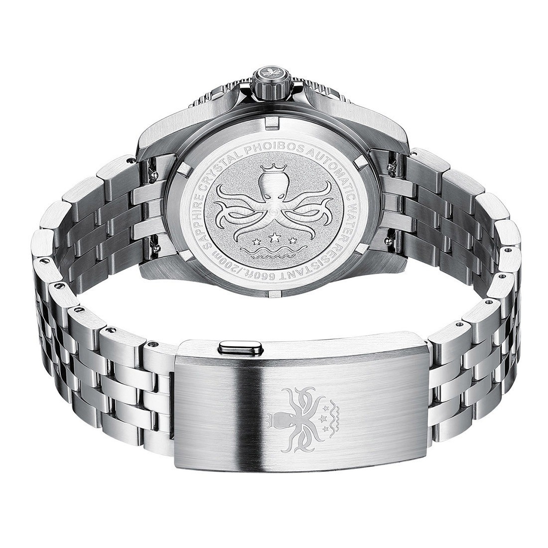 Phoibos Voyager 200M Steel Automatic Grey Sunray Diver Date Men’s Watch