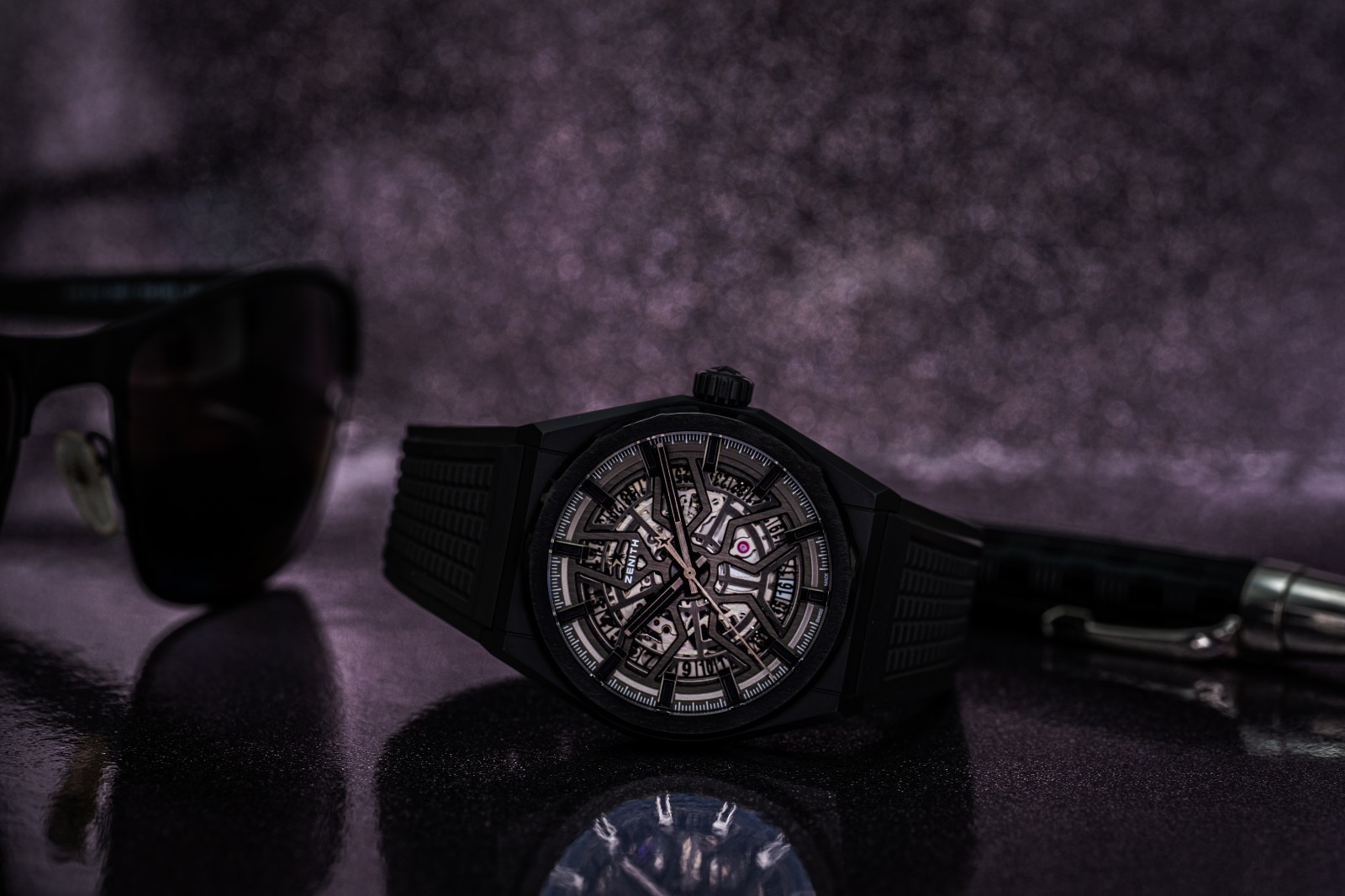 Zenith Defy Classic 41mm Black Ceramic Skeleton Rubber Strap Complete 2022