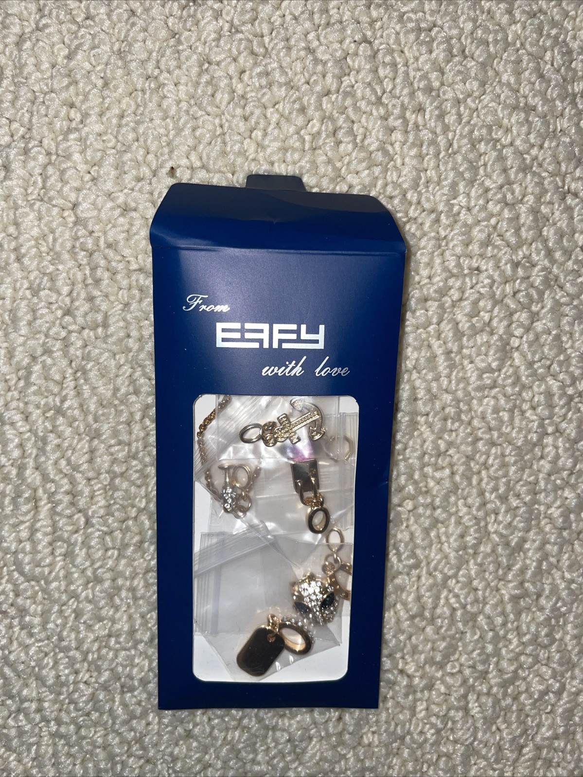 EFFY Necklace with Love- Set Of 7 Charms Gold Plated New