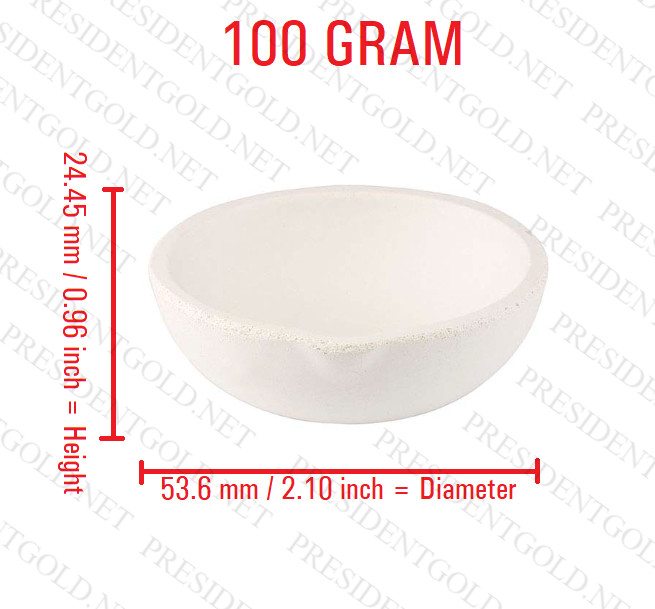 100 Gram Ceramic Alumina Crucible Melting Gold Silver Copper Jewelers | QTY: 6