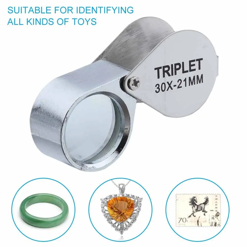10-30X Jeweler’s Glass Magnifying Loupe-Eye Magnifier for Jewelry, Coin, Stamp