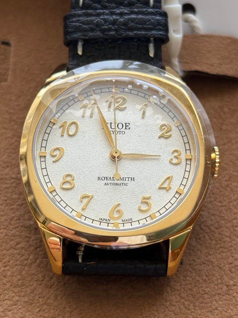 KUOE Kyoto Royal Smith 90-008 Automatic Watch Gold Tone Ivory Dial Unused Box