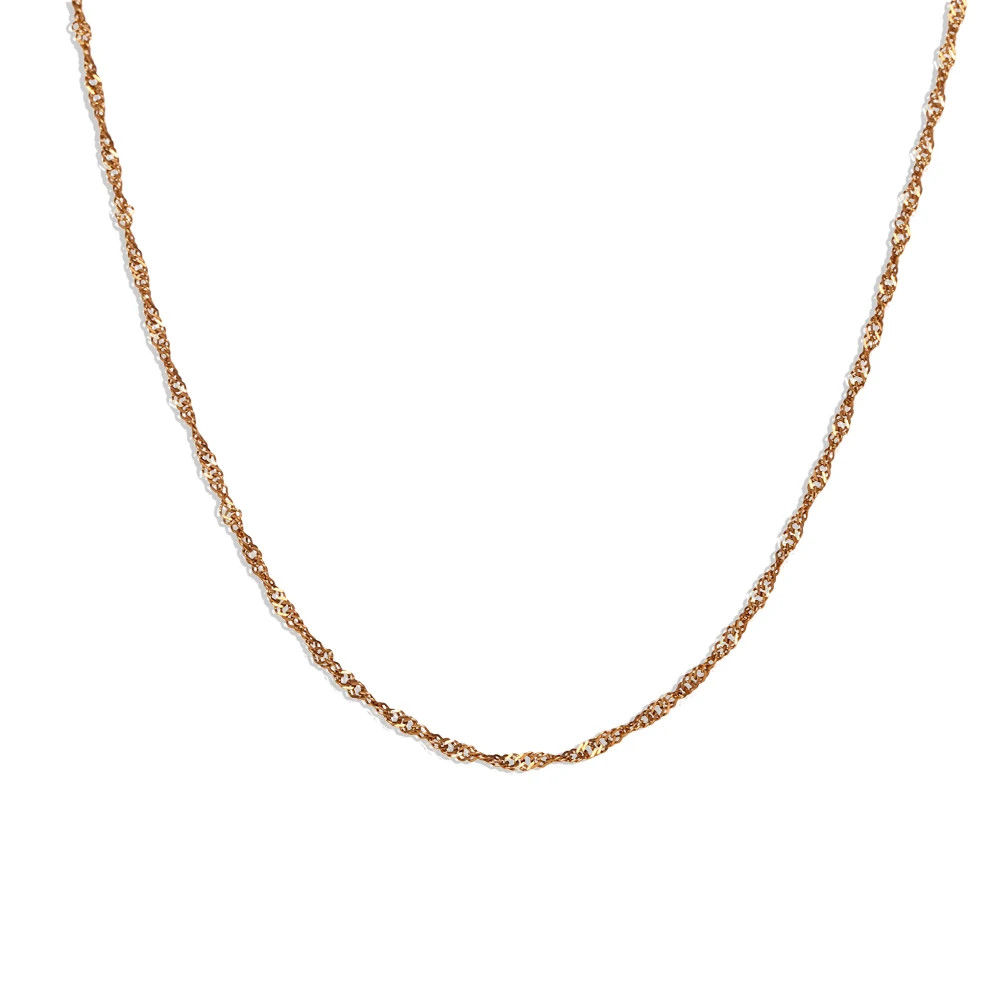 Water Wave Chain Necklace Stainless Steel Snake Link Multiple Wear Jewelry
