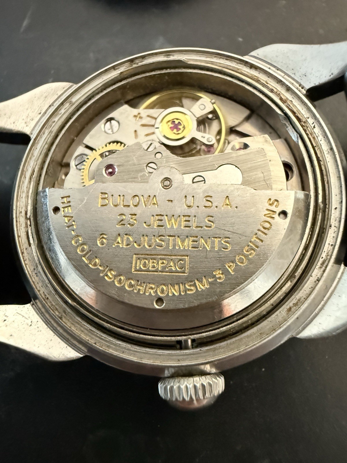 Vintage 1958 Bulova 23 Jewels Self-Winding Watch 10BPAC 6 Adjustments Sunburst