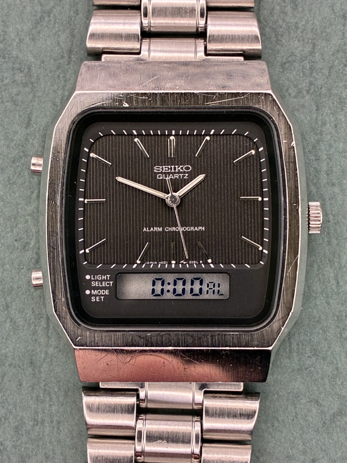 Vintage Seiko Duo Display Quartz Watch / H601-524A / JDM / Ana-Digi / Dec 1987