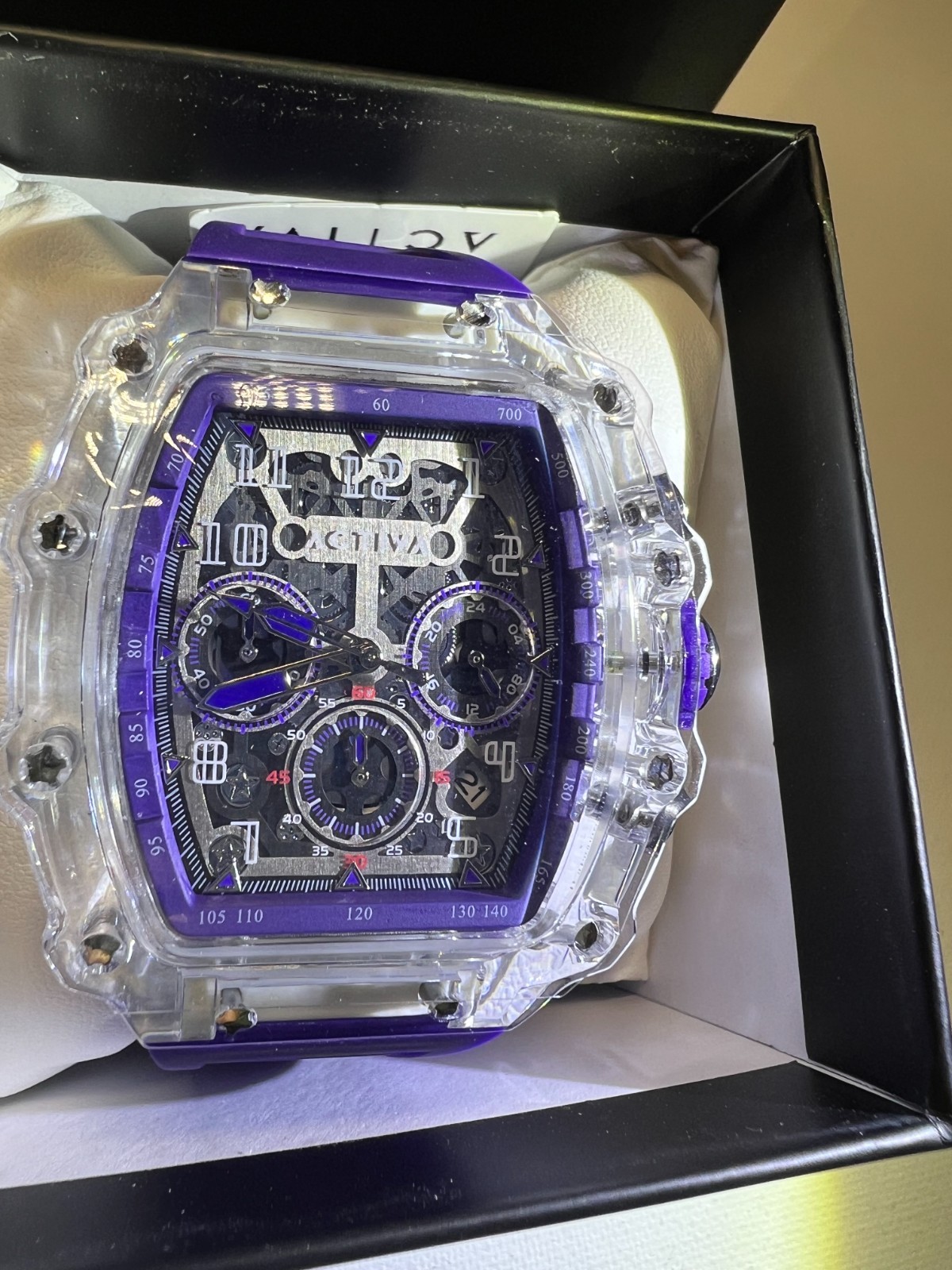 Activa X Invicta Men’s Watch | Skeleton Dial | 44.3mm | Purple | ACW2305-010