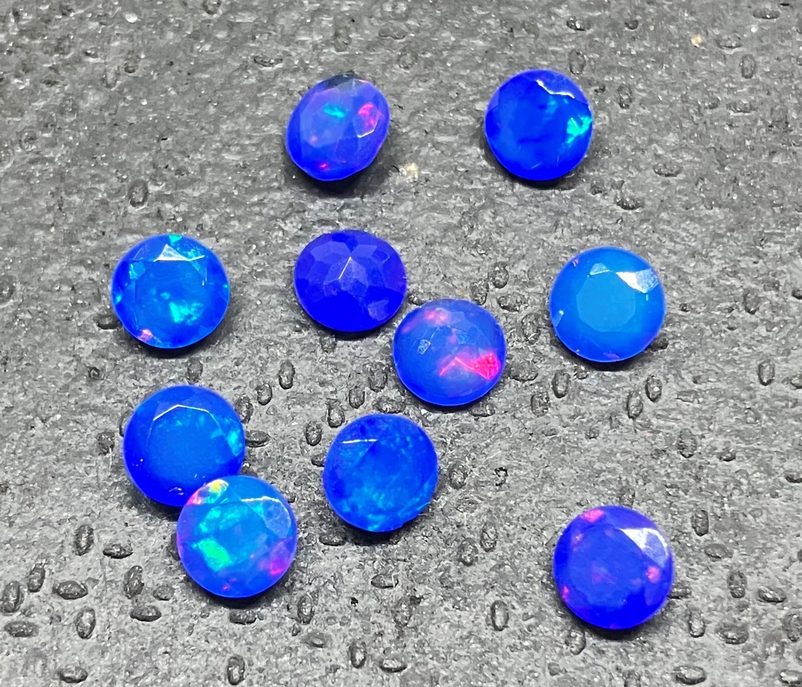 Blue Opal Natural Ethiopian Fire Round Cut AAA Loose Gemstone Assorted Jewelry