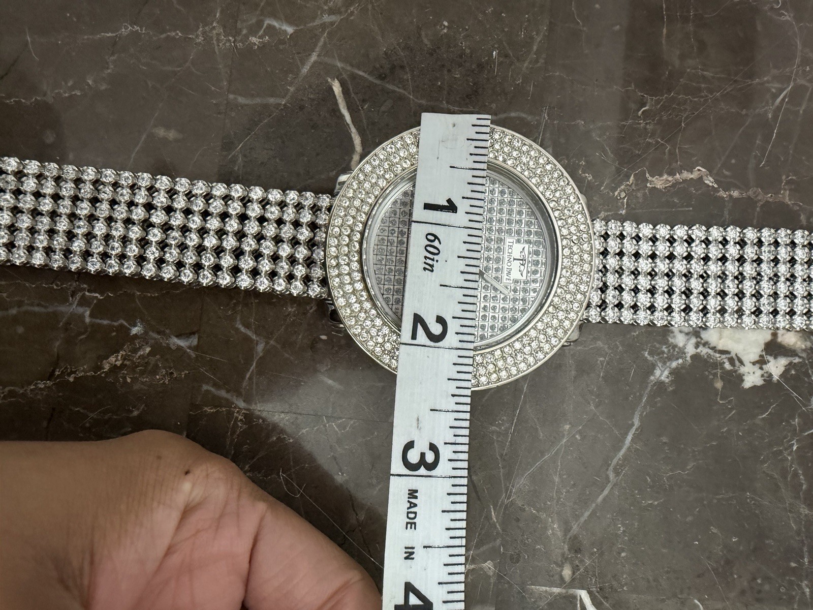 Stainless Steel Techno Pave Iced Out Men’s Watch