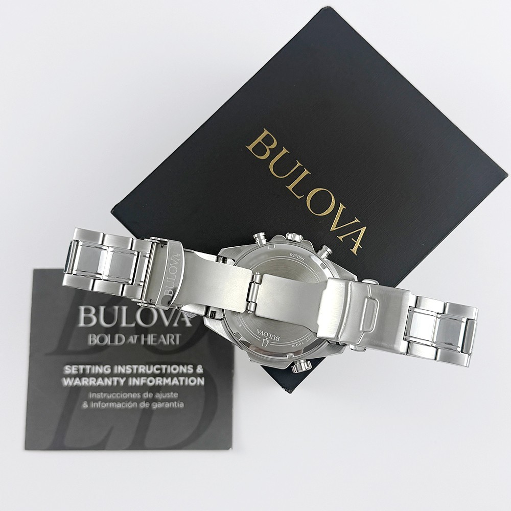 Bulova Men’s Marine Star Chronograph Quartz Blue Dial Stainless Watch 96B256