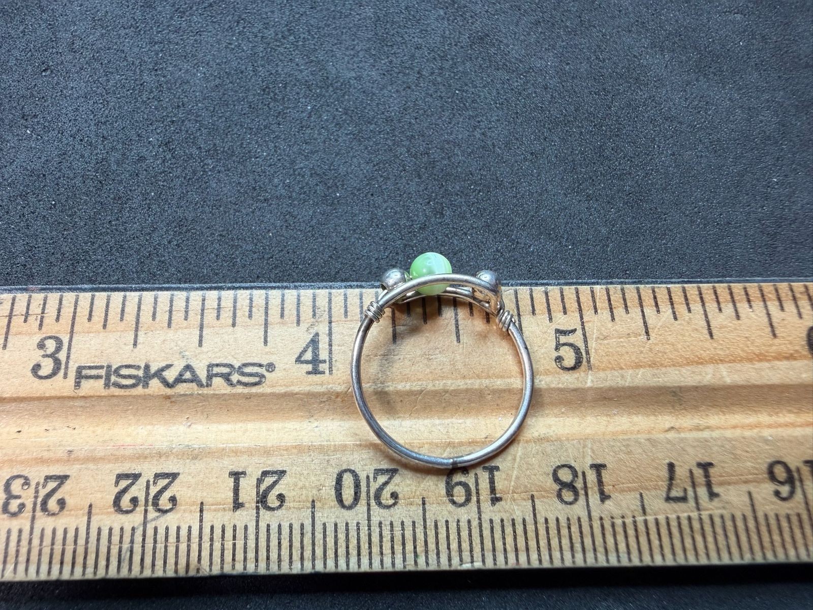 0.85g Vintage Sterling Silver 925 Ring Green Modernist Minimalist Size 4.5 M