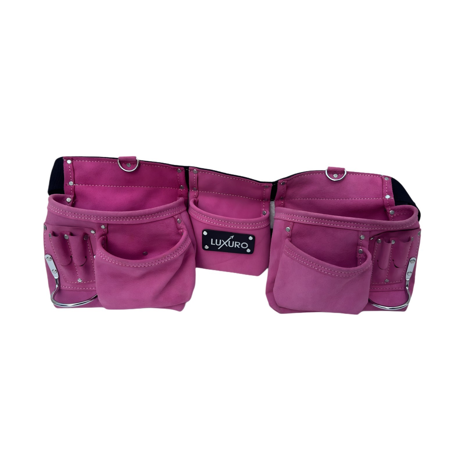 Dark Pink Tool Belt Pouch 11 Pocket Hammer Holder Heavy Duty Durable Work Belt