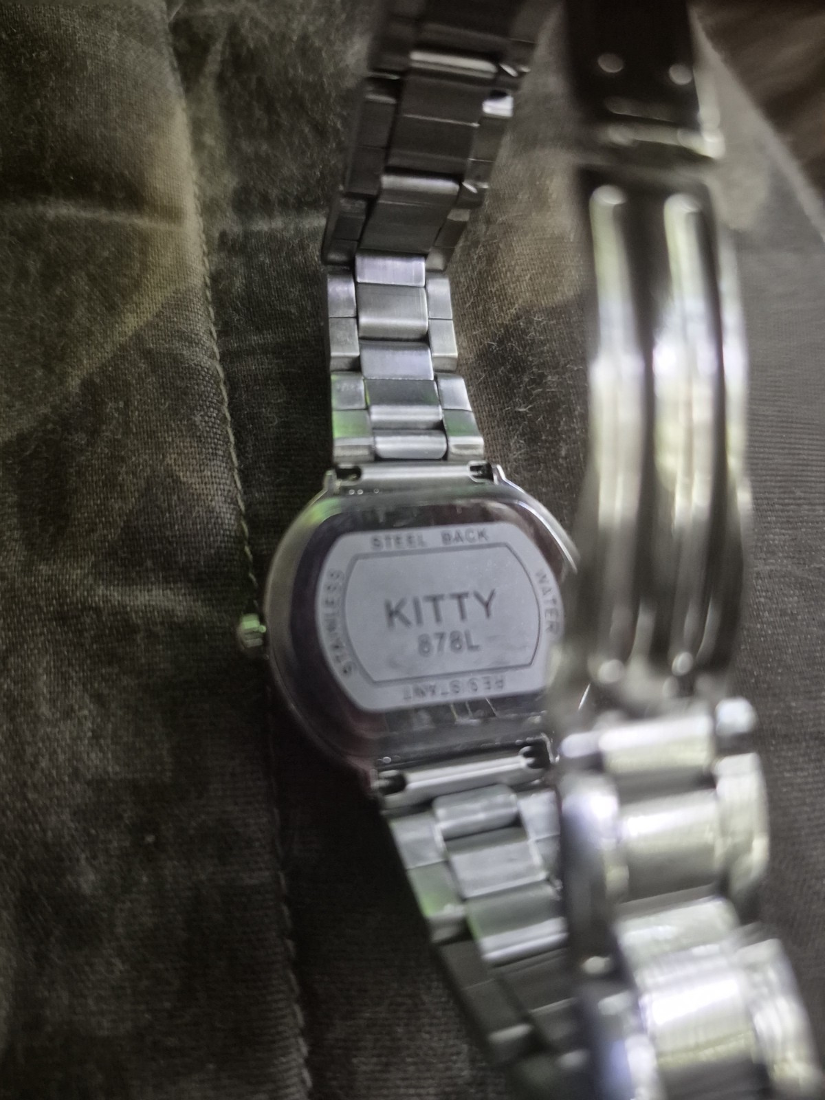 Hello Kitty 878L Women’s Quartz Analog Silver Metal Bracelet Watch Lot of 2