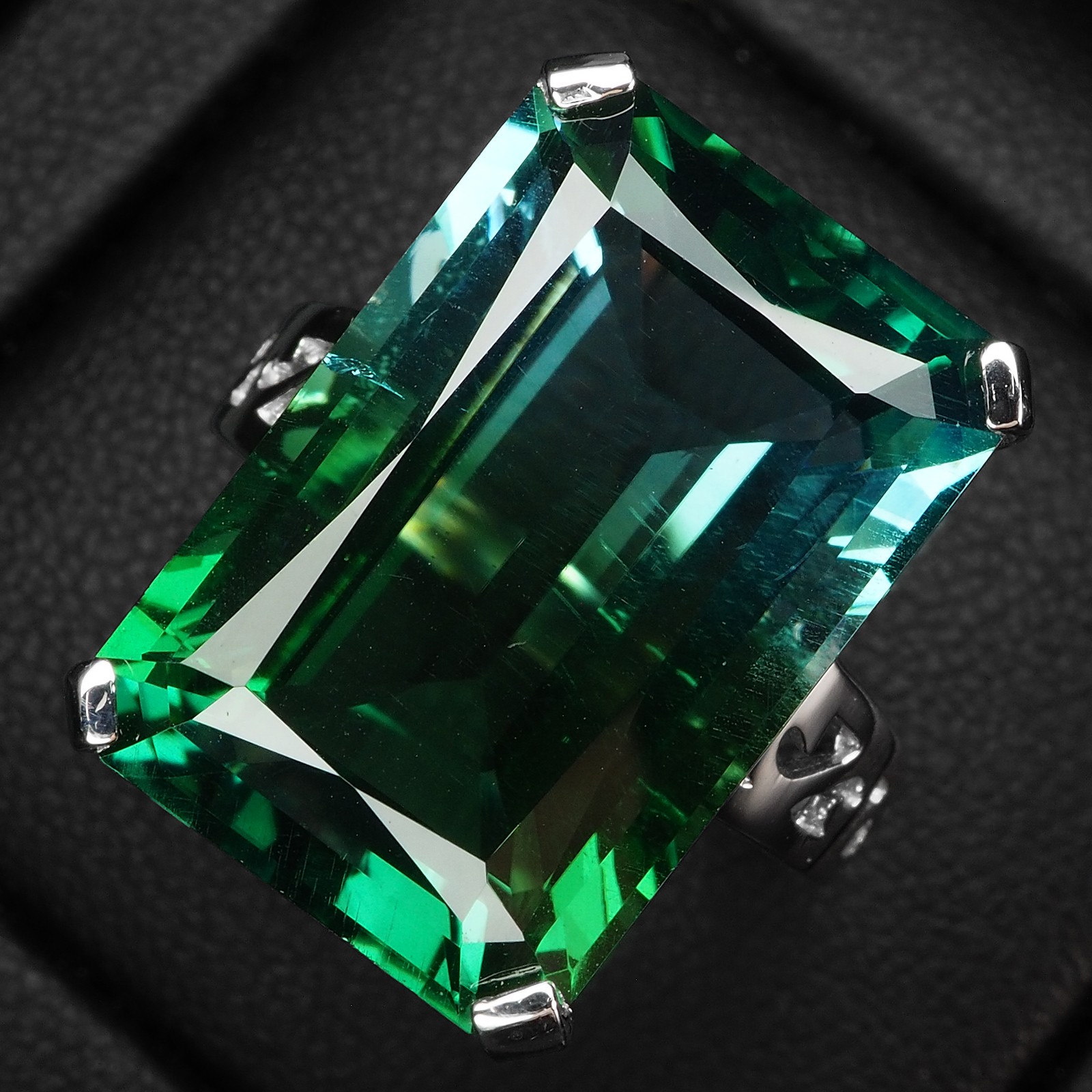 Estate Bi Color Blue Green Tourmaline 18.10Ct 925 Sterling Silver Handmade Rings