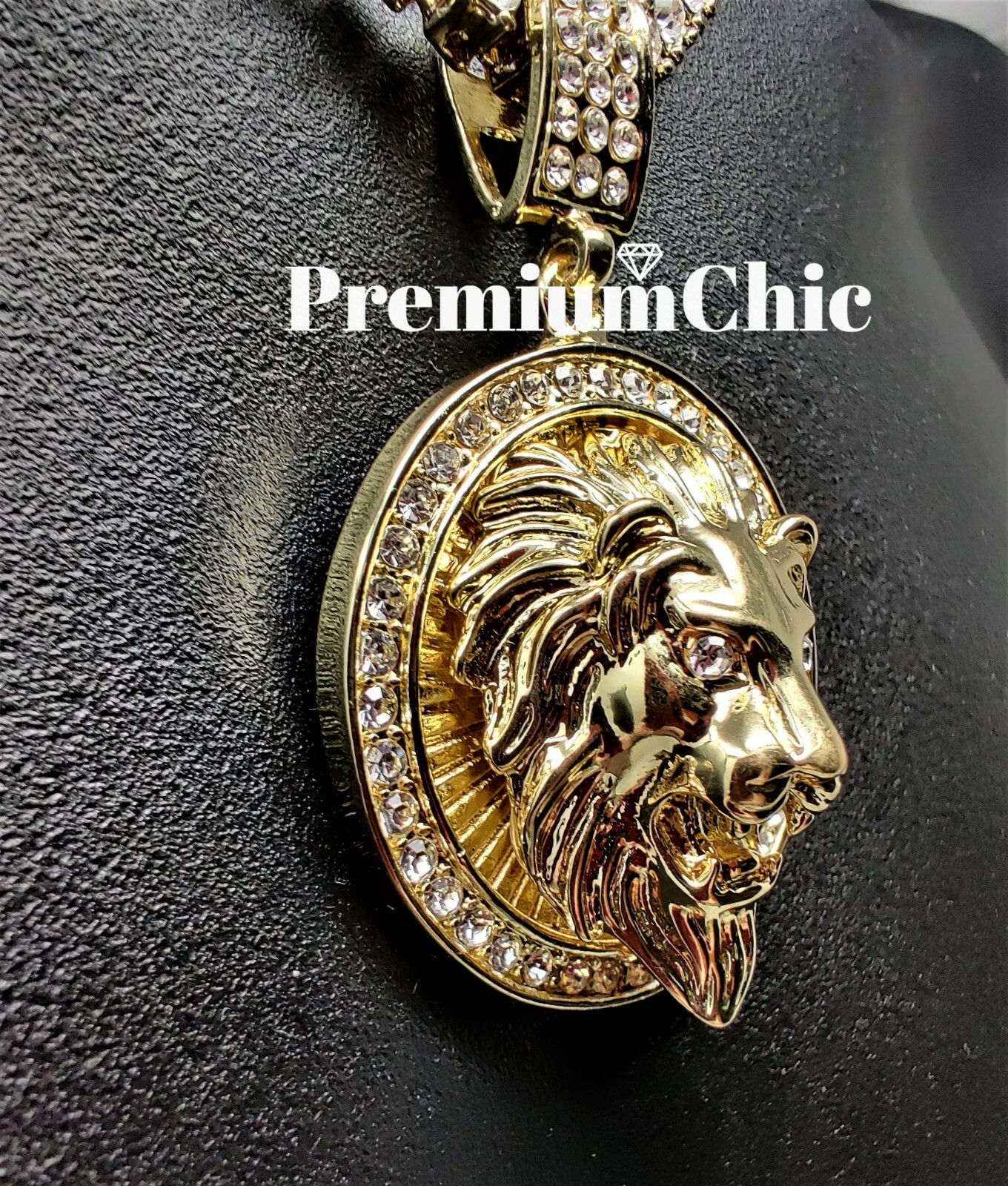 ICED Crowned Lion Pendant Necklace with Rope or Tennis Chain Plated CZ Jewelry