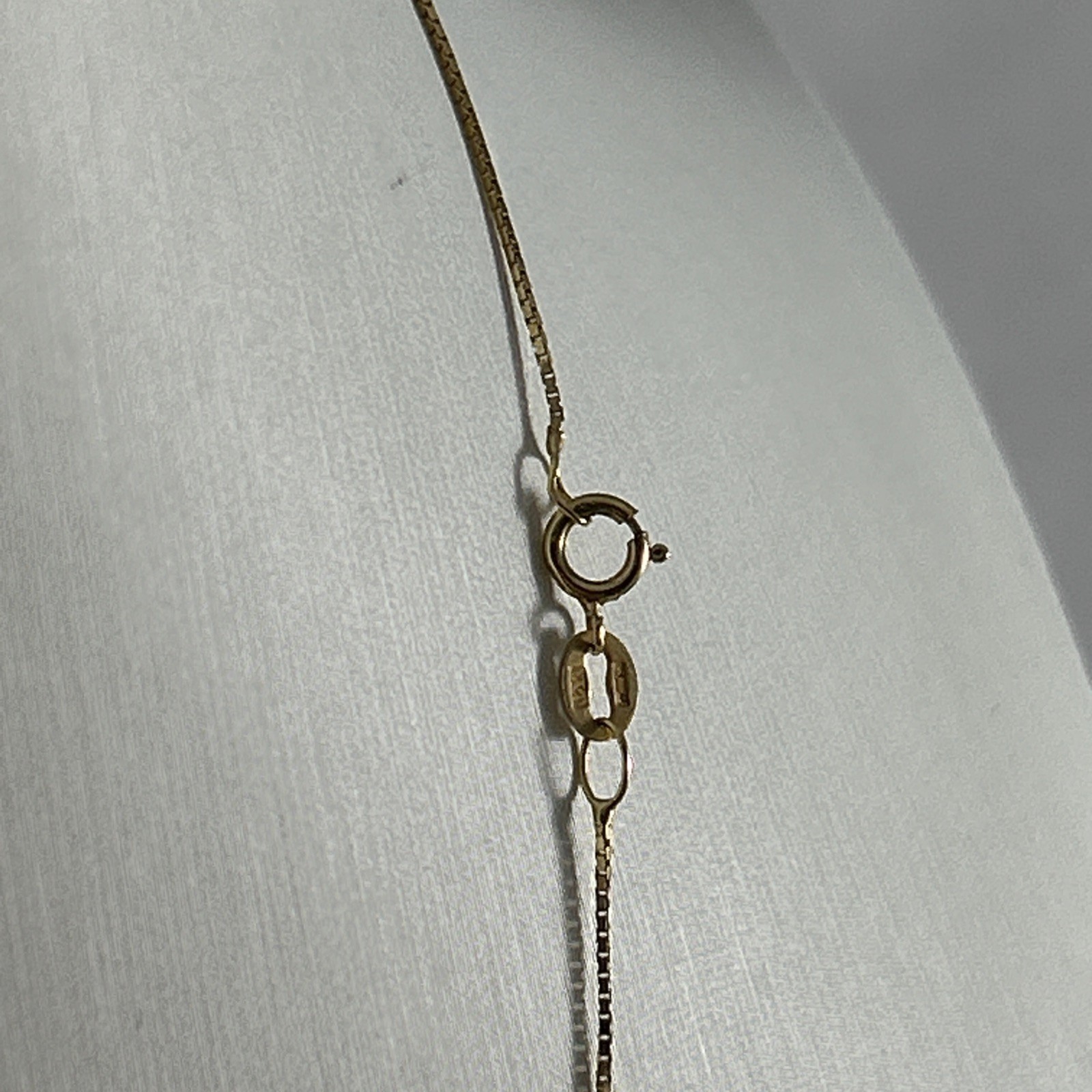 Unoaerre 10k Gold Box Chain Necklace With Diamond Heart Pendant