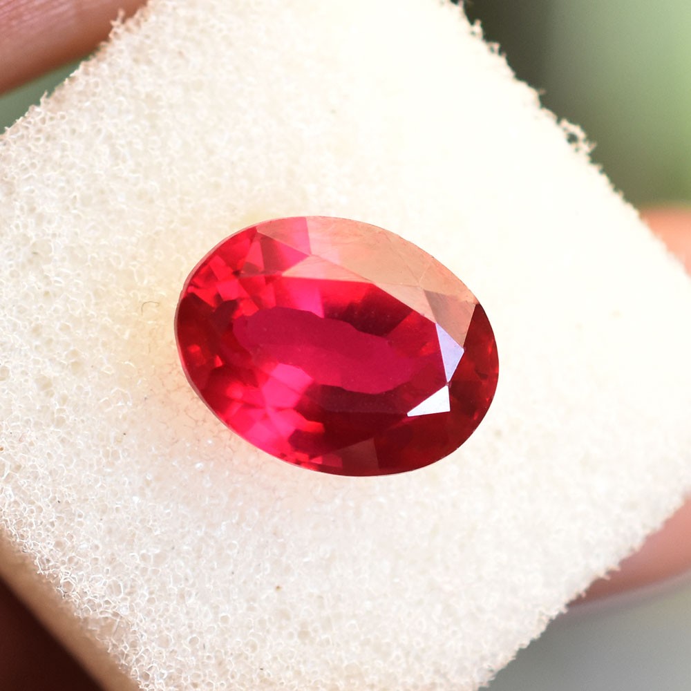 BEAUTIFUL 5 Ct CERTIFIED Natural Red Ruby Oval Cut Loose Gemstone For Wedding