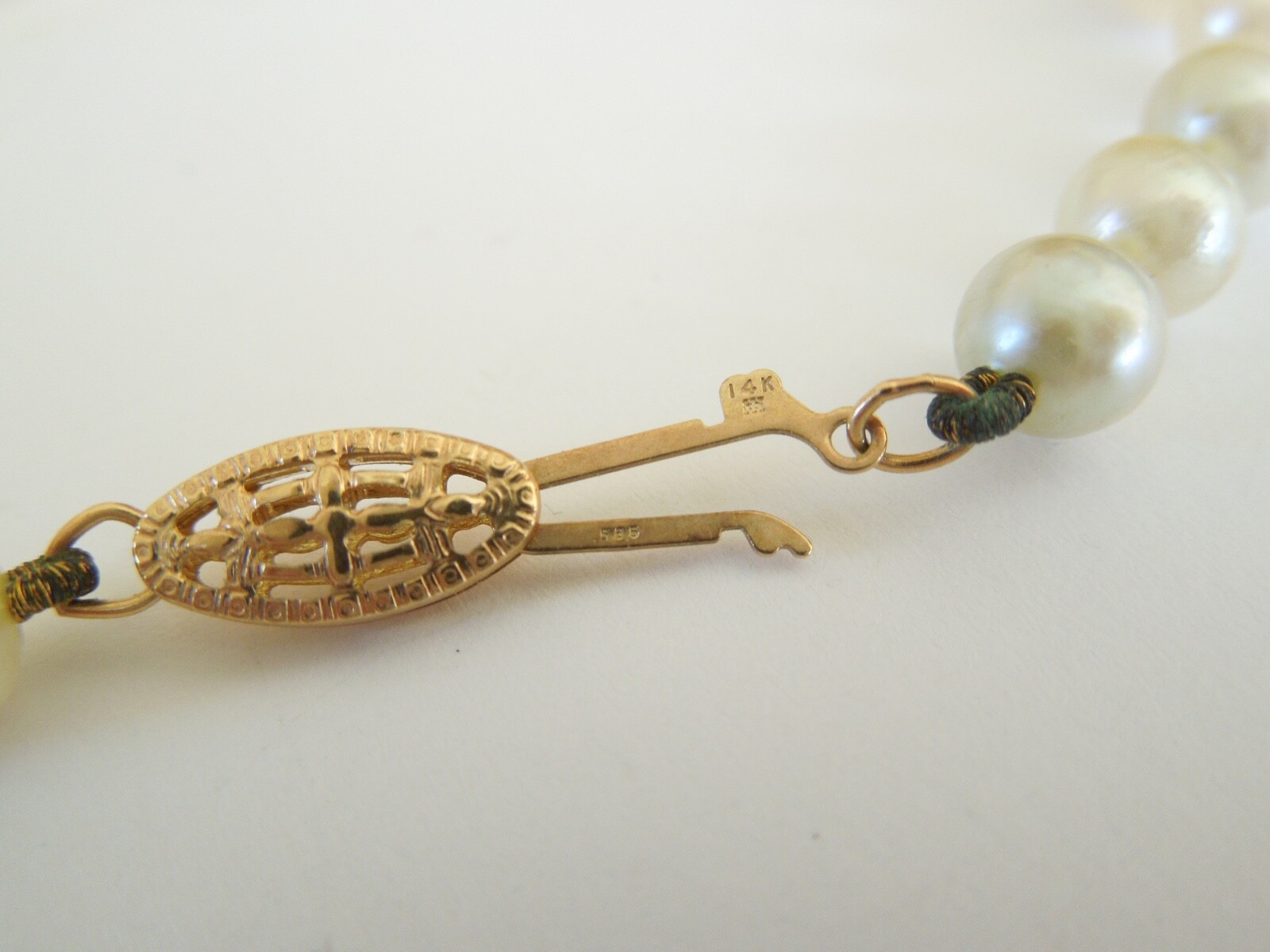 Necklace Pearls 14K 585 Gold Yellow Gold Clasp 19.7 g / Approx. 46 cm
