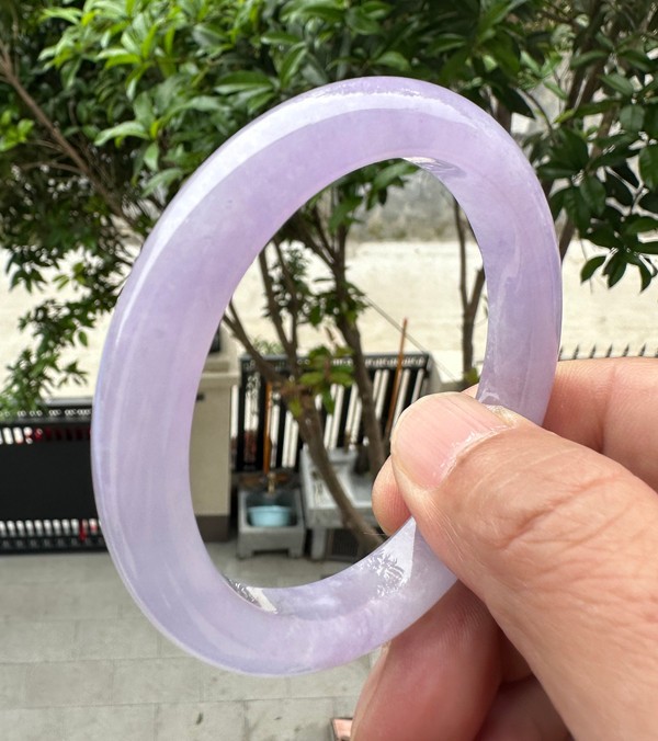 Natural Grade AAA Ice Lilac Lavender Burmese Jade jadeite bracelet bangle 57MM