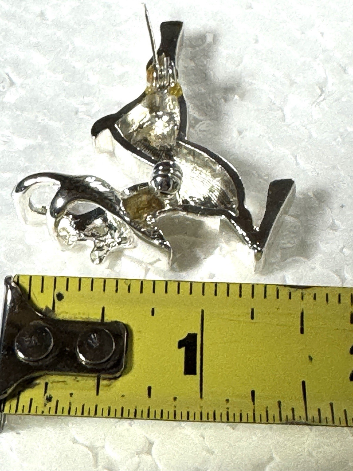 Leaping Reindeer Christmas Brooch / Pendant 1.5” VTG Leaping Deer