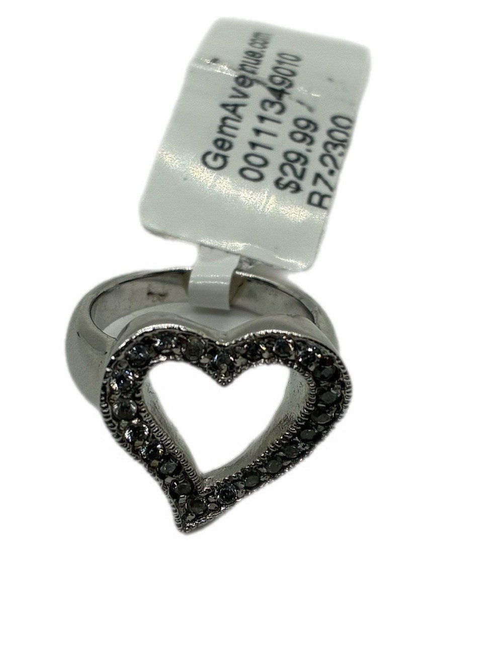 GEM AVENUE STERLING SILVER HEART RING, NWT SIZE 5.25