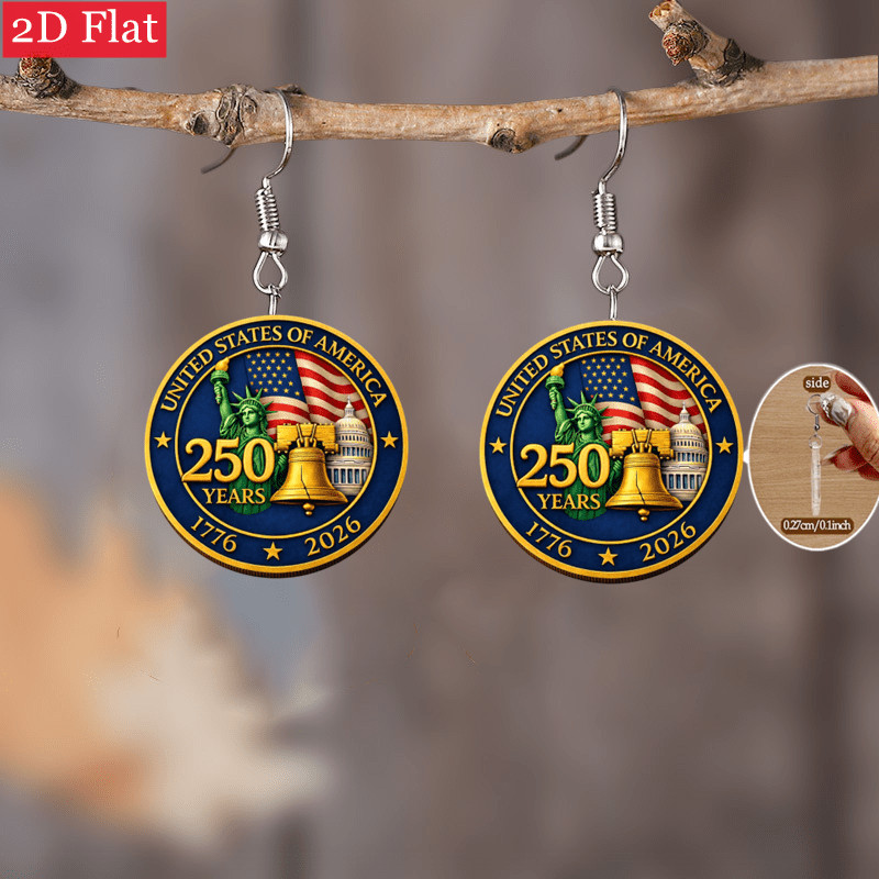 6 Pairs of Earrings Commemorating The 250th Anniversary of The United States