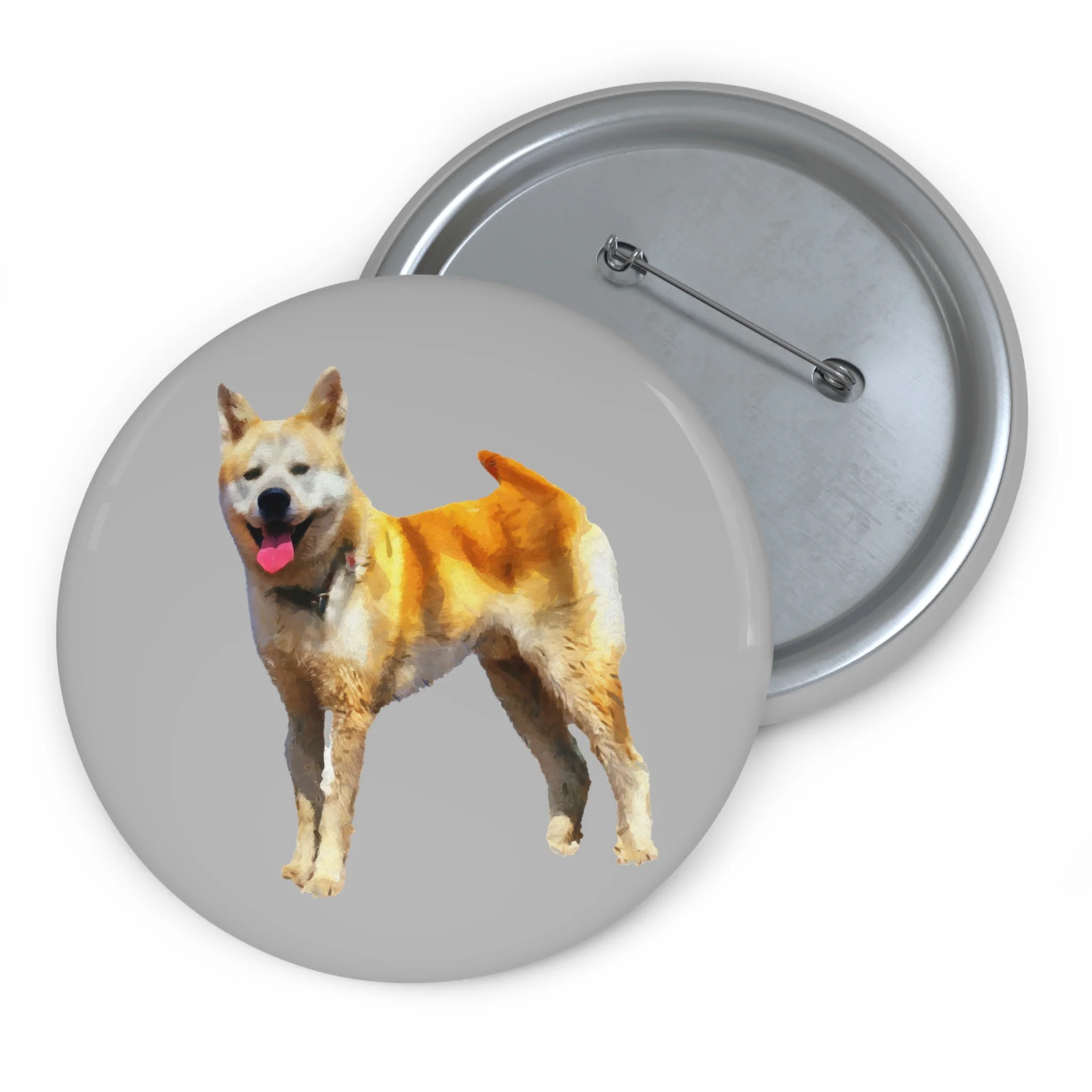 Akita Metal Pinback Buttons – Whimsical Artistry