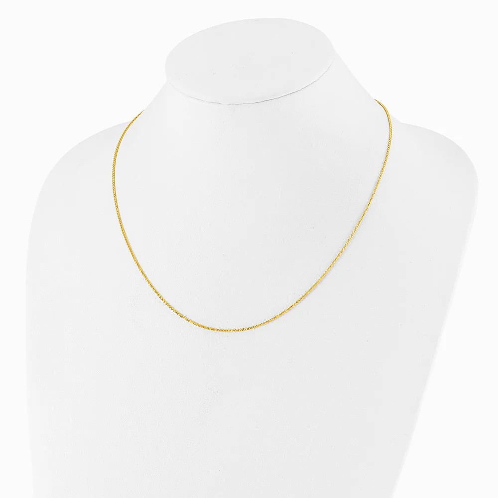 Sterling Silver Adjustable Gold-Plated 1.3mm Spiga Chain Necklace 22″-30″