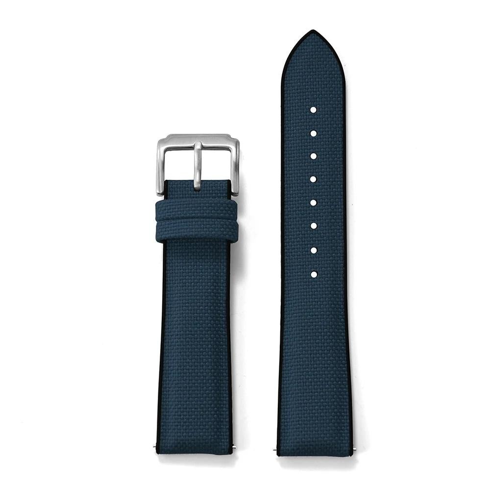 Silicone Sailcloth Watch Strap 18mm 19mm 20mm 21mm 22mm Quick Release Band