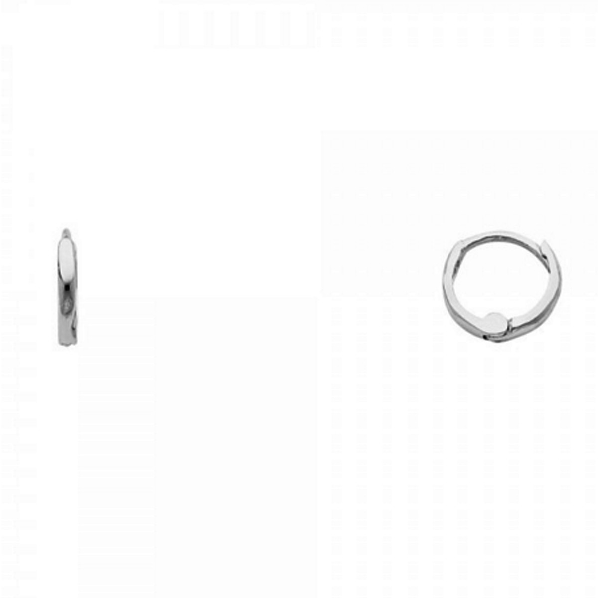 14K Solid Italian White Gold Small 1.5mm Plain Unisex Huggies Hoop Earrings 1/4″