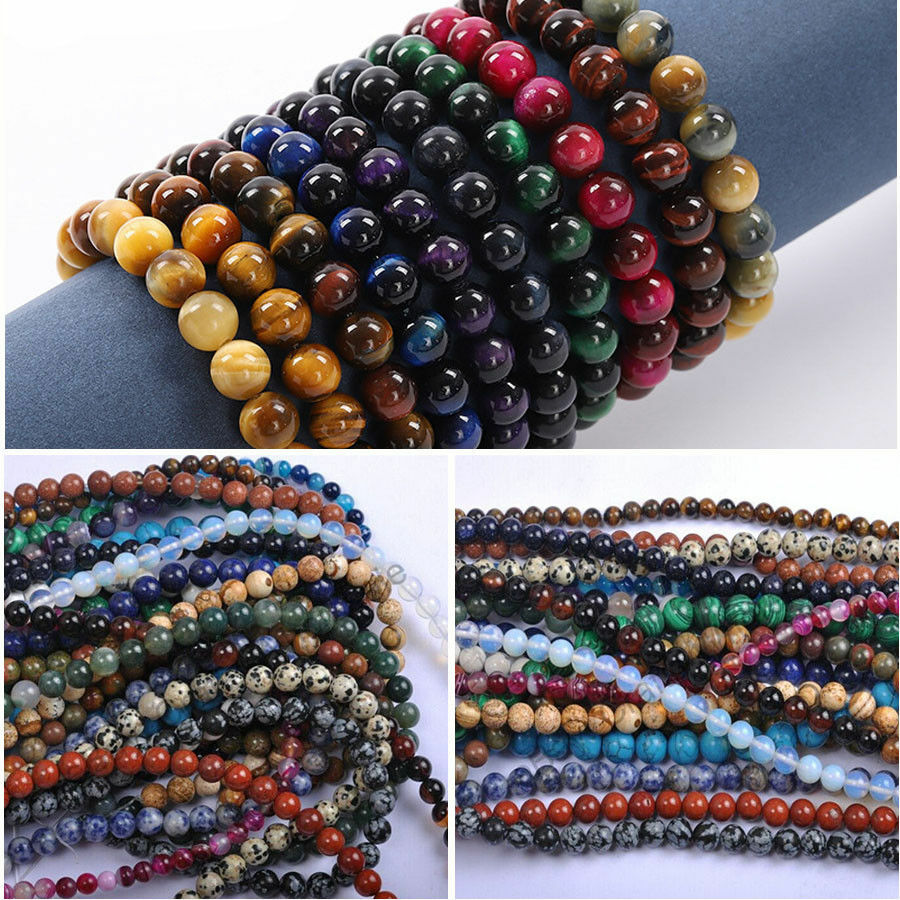 Wholesale Natural Gemstone Round Spacer Loose Beads 4MM 6MM 8MM 10MM 12MM