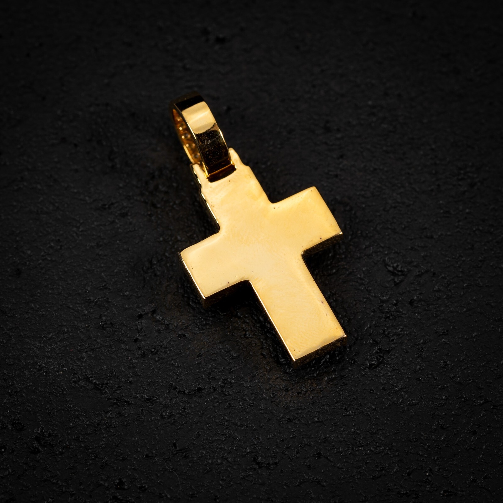 VVS Moissanite Hip Hop Yellow Gold 925 Sterling Silver Pointer Cross Pendant